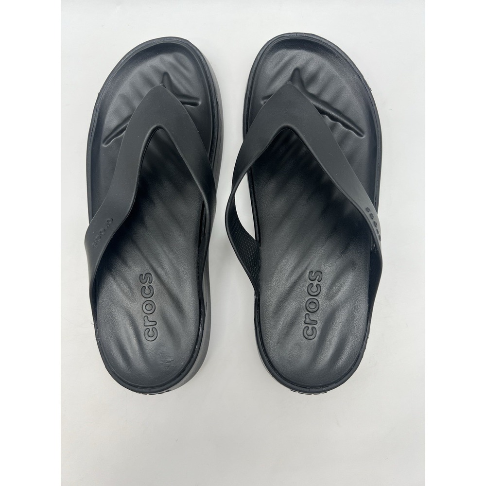 Womens Sz 7 CROCS GETAWAY PLATFORM Black FlipFlop, Sandal, Excellent Condition
